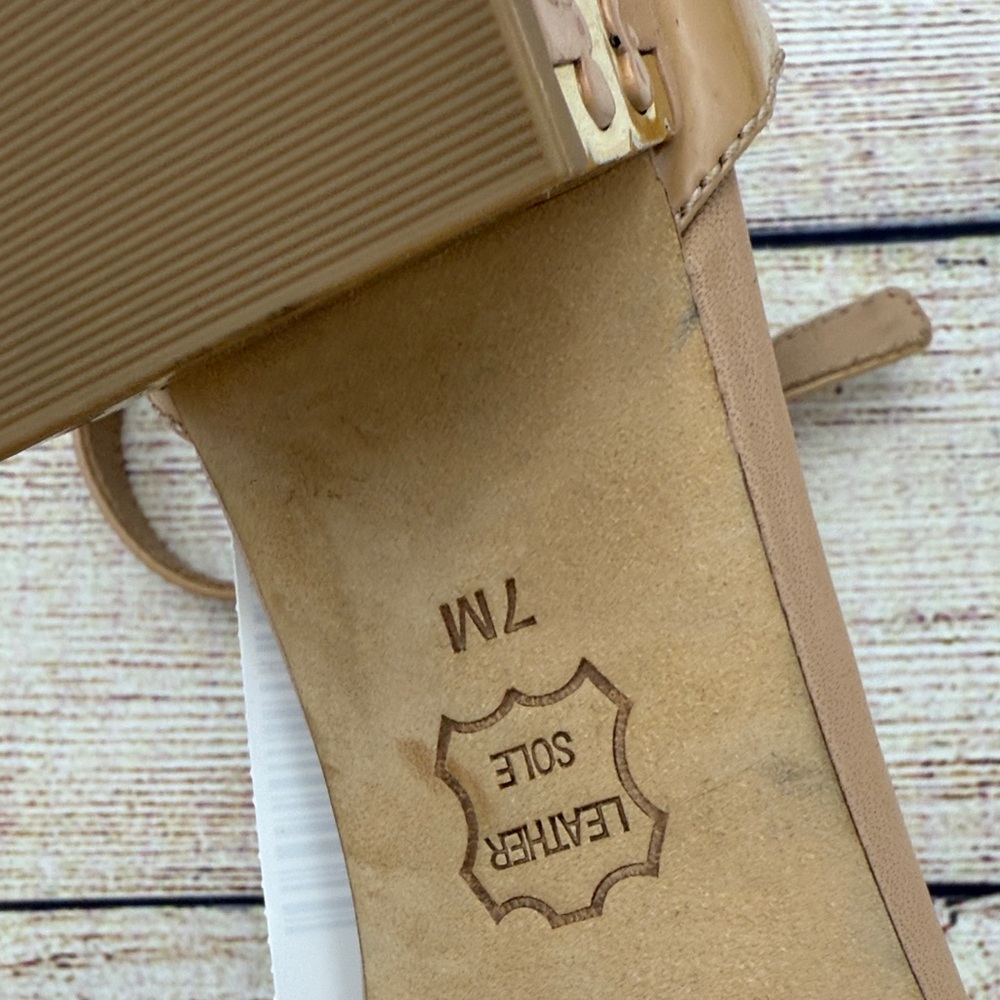 Tory Burch Tan Ankle Strap Block Heels - Picture 11 of 13